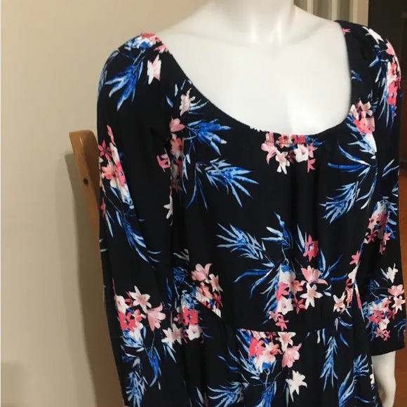 Beautiful Blue Dress w/ Pink Flowers!!! - Picture 4 of 5